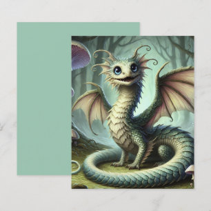 Drake Jabberwocky Söt Fantasy Varelse Konst