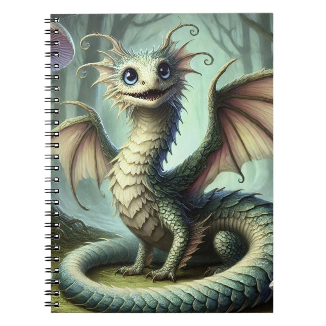 Drake Jabberwocky Söt Fantasy Varelse Konst Anteckningsbok (Framsidan)