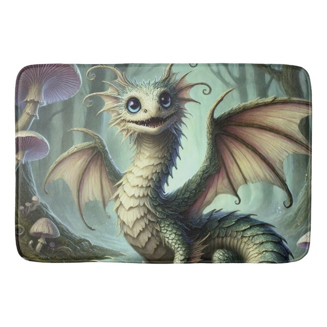 Drake Jabberwocky Söt Fantasy Varelse Konst Badrumsmatta (Framsidan)