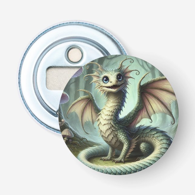Drake Jabberwocky Söt Fantasy Varelse Konst Flasköppnare (Framsidan)
