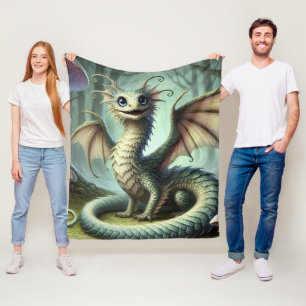 Drake Jabberwocky Söt Fantasy Varelse Konst Fleecefilt