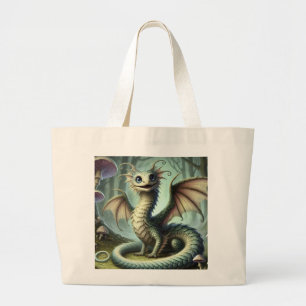 Drake Jabberwocky Söt Fantasy Varelse Konst Jumbo Tygkasse