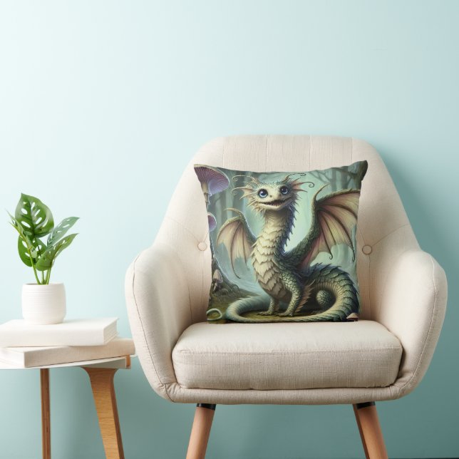 Drake Jabberwocky Söt Fantasy Varelse Konst Kudde (Stol)