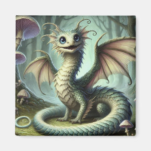 Drake Jabberwocky Söt Fantasy Varelse Konst Magnet