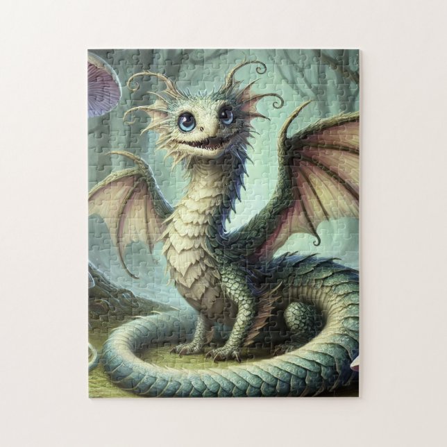 Drake Jabberwocky Söt Fantasy Varelse Konst Pussel (Vertikal)