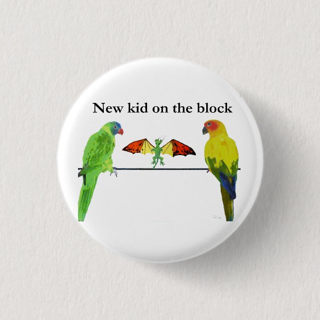 Drake med fåglar knapp (Framsida)