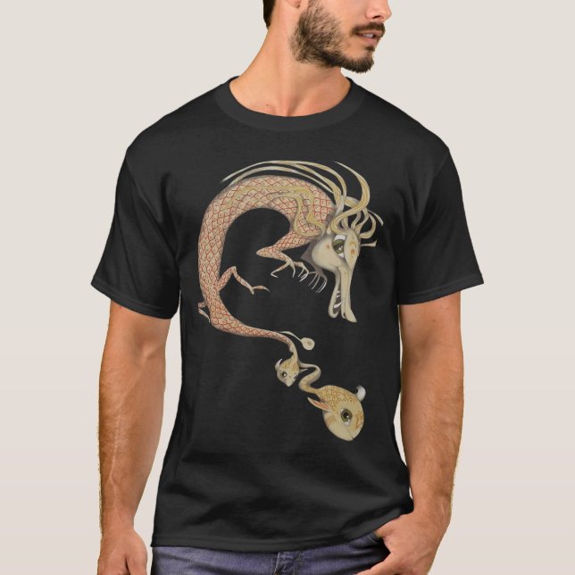 drake med små fiskar t shirt (Framsida)