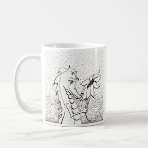 Drake med solrosen kaffemugg