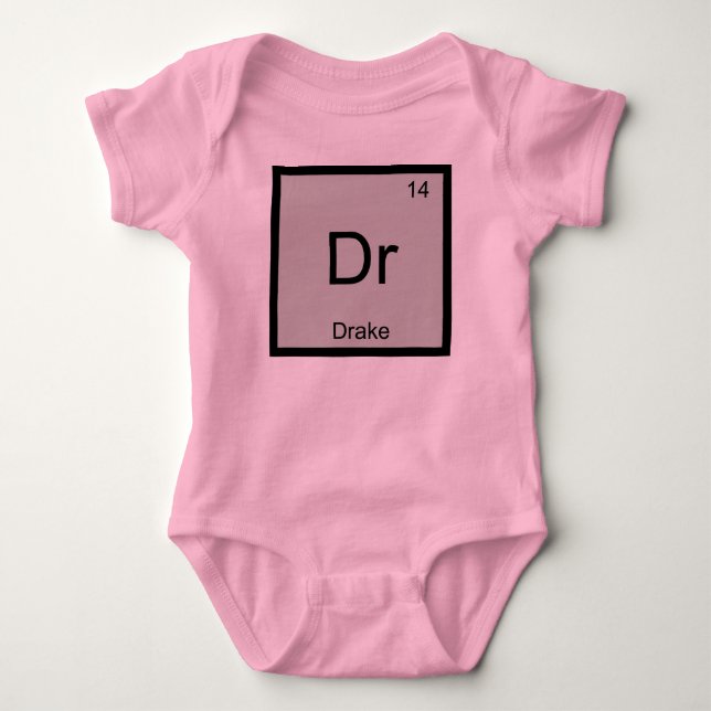 Drake Namn Kemi Inslag Periodiska Bord T-shirt (Framsida)