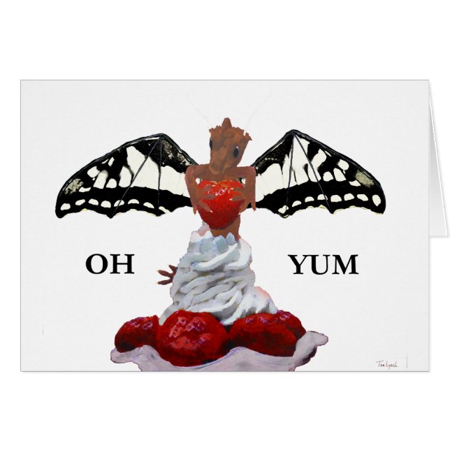 drake och jordgubbe hälsningskort (Framsidan Horizontal)