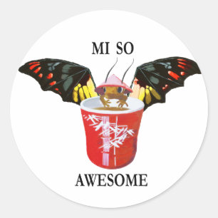 Drake och kinesisk kopp runt klistermärke