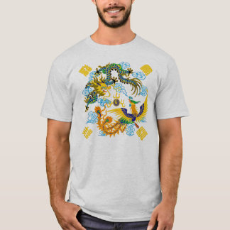 Drake och phoenix kineskonst t-shirt