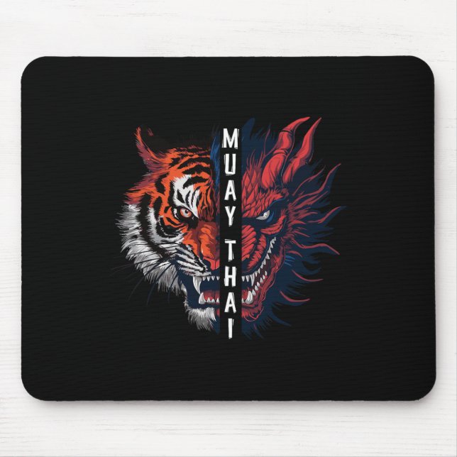 Drake och Tiger Head Muay Thai Kickboxningskonst  Musmatta (Framsidan)