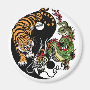 drake och tiger yin yang magnet