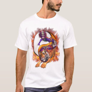 Drake och tiger Yin Yang Tee Shirt