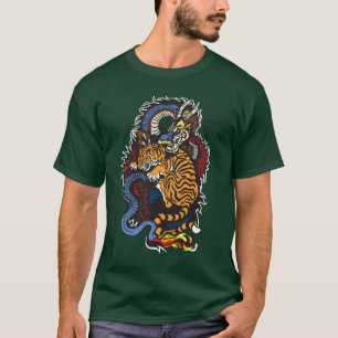 drake- och tigerstridighet tee shirt