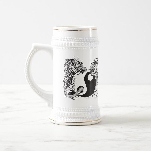 drake- och tigeryinyang symbol sejdel (Vänster)