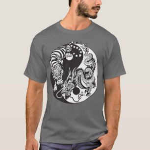 drake- och tigeryinyang symbol t-shirt