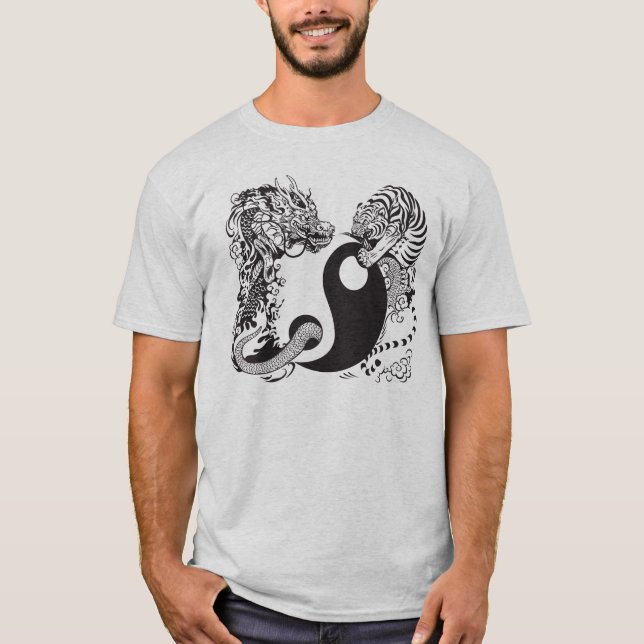 drake- och tigeryinyang symbol tee (Framsida)