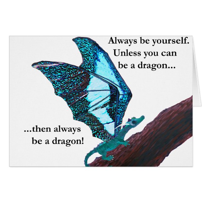 Drake på gren hälsningskort (Framsidan Horizontal)