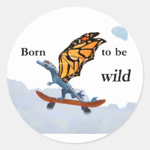 Drake på skateboarden runt klistermärke