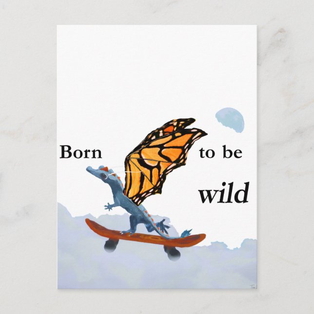 Drake på skateboarden vykort (Framsida)