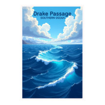 Drake Passage Södra Oceanen Resa Affisch