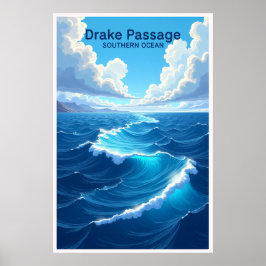 Drake Passage Södra Oceanen Resa Affisch