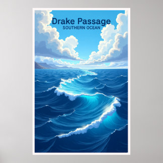 Drake Passage Södra Oceanen Resa Affisch