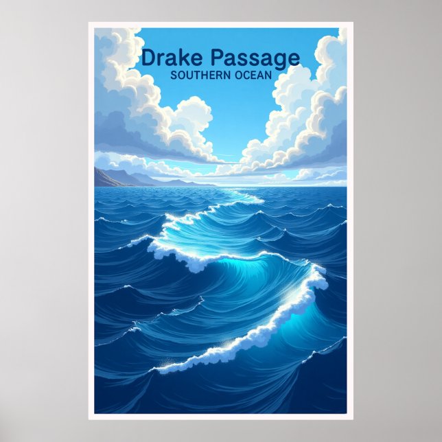 Drake Passage Södra Oceanen Resa Affisch (Framsidan)