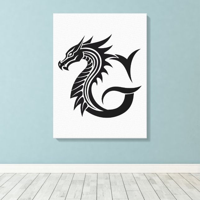Drake Stilad Bokstav G, Drakalfabetet, Monogram Canvastryck (Insitu (trägolv))