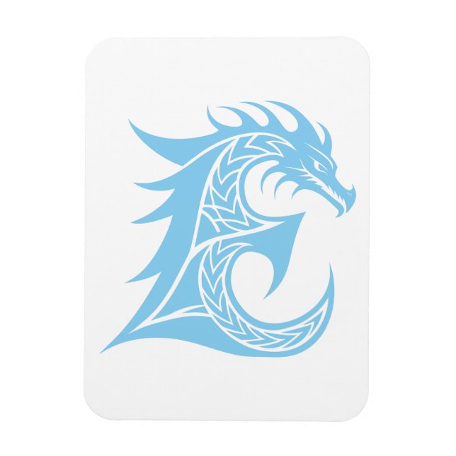 Drake Stiliserad Bokstav E, Drakalfabetet, Monogra Magnet (Vertikal)