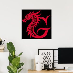 Drake Stiliserad Bokstav G, Drake Alfabet, Monogra Poster