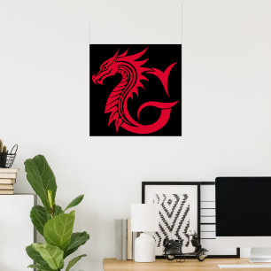Drake Stiliserad Bokstav G, Drake Alfabet, Monogra Poster