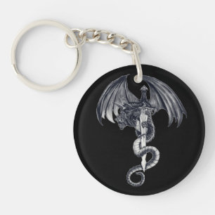 Drake- & svärdakryl Keychain