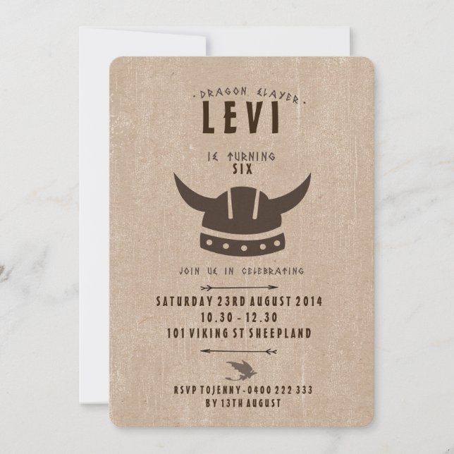 Drake & Viking födelsedaginbjudan Inbjudningar (Framsida)