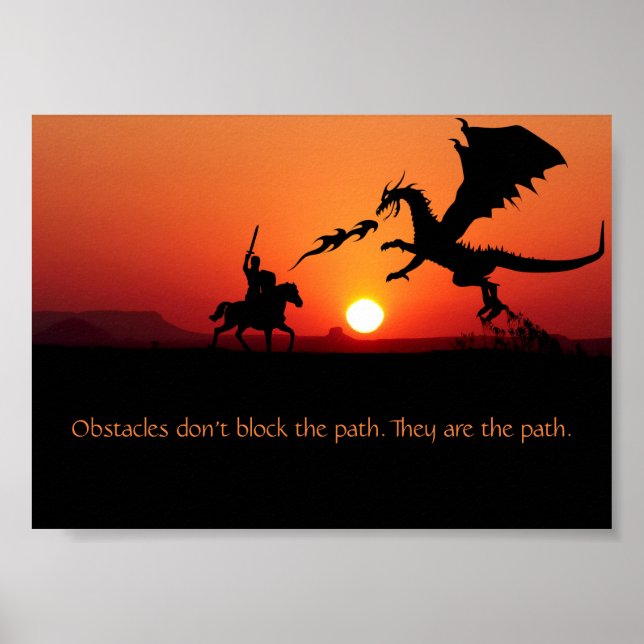 Drake vs riddare Inspirerande motiverande citat Poster (Framsidan)
