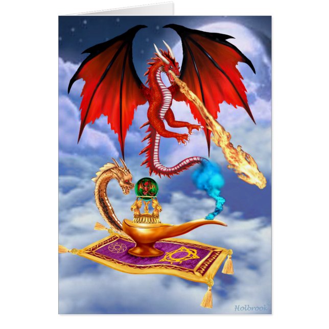 DRAKEANDE I ARABISKA SAGOR HÄLSNINGSKORT (Framsidan)