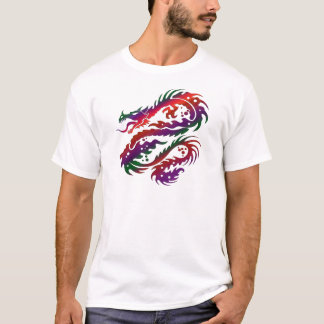 Drakedesign - Mång--Vibrerande färgkonst T-shirt