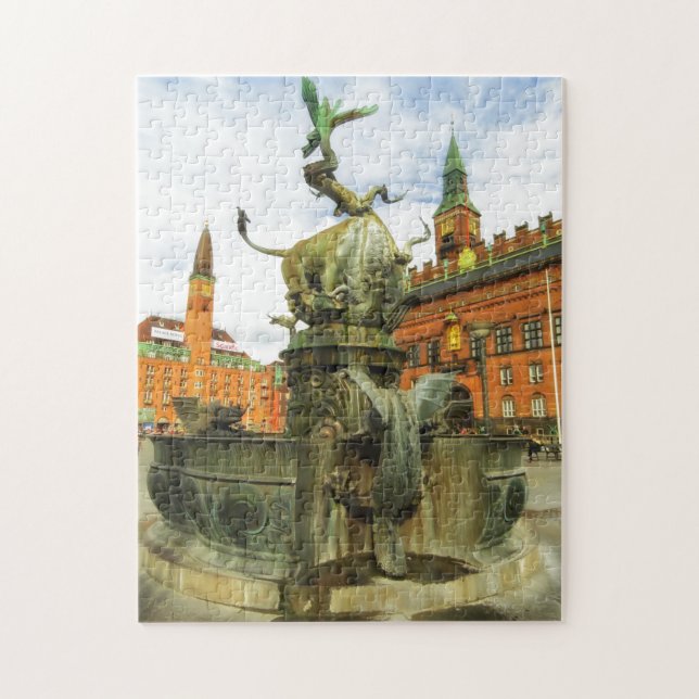 Drakefontän i Köpenhamn Pussel (Vertikal)