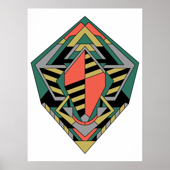 Drakeggs platta färgade geometriska abstrakt poster (Framsidan)