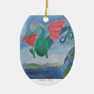 drakehelgdagprydnad julgransprydnad keramik