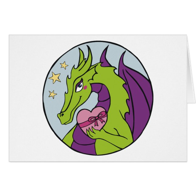 Drakehjärta Hälsningskort (Framsidan Horizontal)