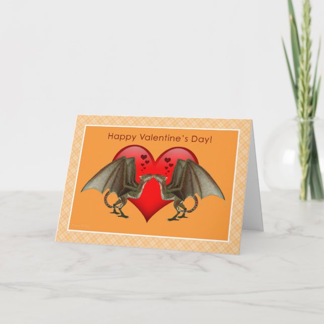 Drakekärlekvalentin kort för dag (Framsida)