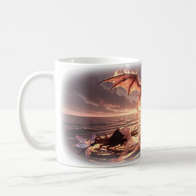 Drakeldsritual för havets återfödelse Konstmugg Kaffemugg (Vänster)