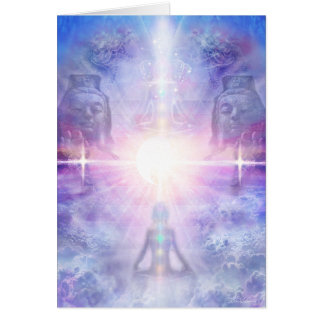 DrakeMeditator för V048 Buddha Hälsningskort (Framsidan)