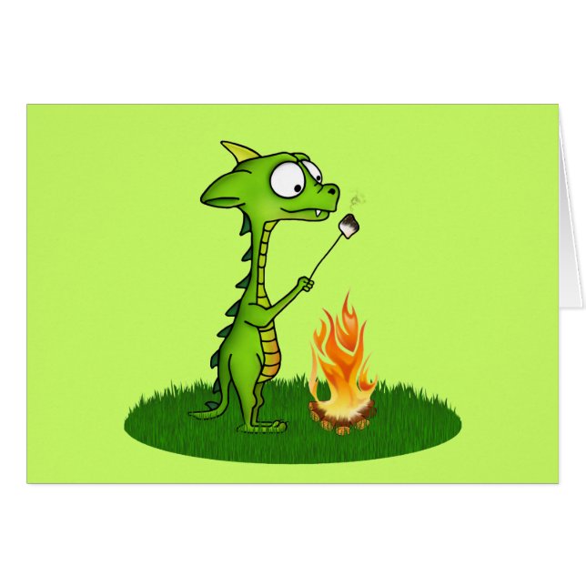 Draken avfyrar hälsningskort (Framsidan Horizontal)