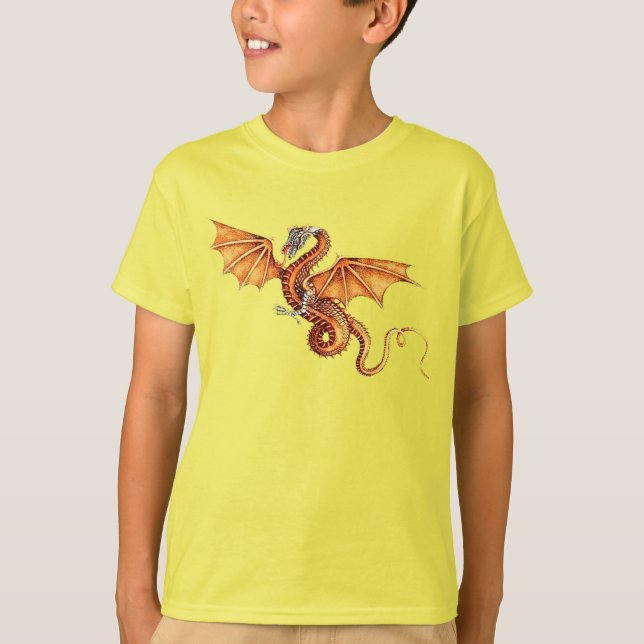 DRAKEN LURAR UTSLAGSPLATSSKJORTAN TEE SHIRT (Framsida)