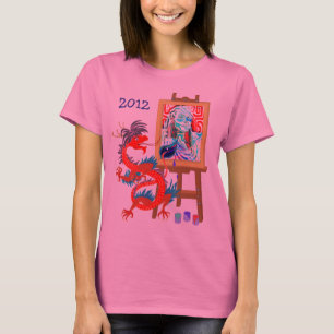 Draken målar din porträttmallskjorta tee shirt