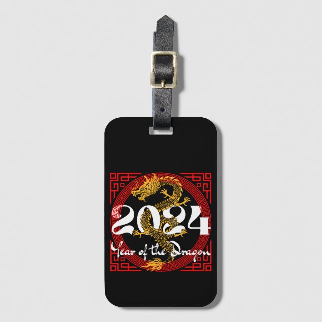 Drakens år 2024 Kinesisk stjärntecken Bagagebricka (Framsida vertikal)
